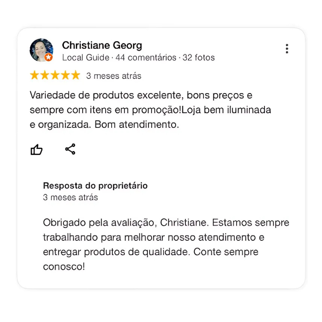 Avaliação de cliente no Google